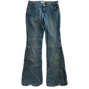 Gasoline Y2K Rare Layered Corset Flared Western Jeans